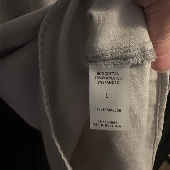 Mazik Lg Gray Ruffle Button-Down Shirt - Picture 4 of 4